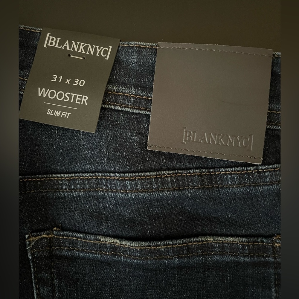 NWT Men’s Blank NYC Wooster Slim Fit Jeans Dark Blue Size 31x30 - Picture 6 of 10
